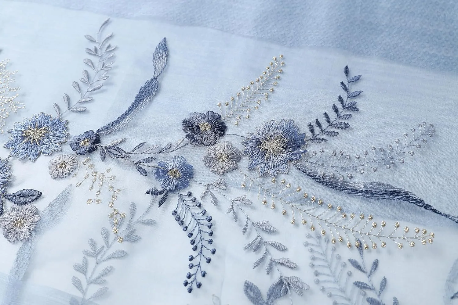 Jeelow Silk Wool Floral Fashion Scarf Shawl Wrap Lightweight Sheer For Women Floral Embroidery Wedding Party Prom