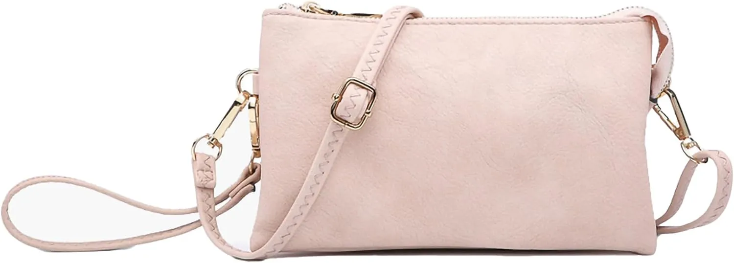 JEN & CO. Riley Small Crossbody Bags Vegan Leather Wristlet Wallets Clutch Purses Shoulder Handbag for Women