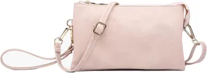 JEN & CO. Riley Small Crossbody Bags Vegan Leather Wristlet Wallets Clutch Purses Shoulder Handbag for Women
