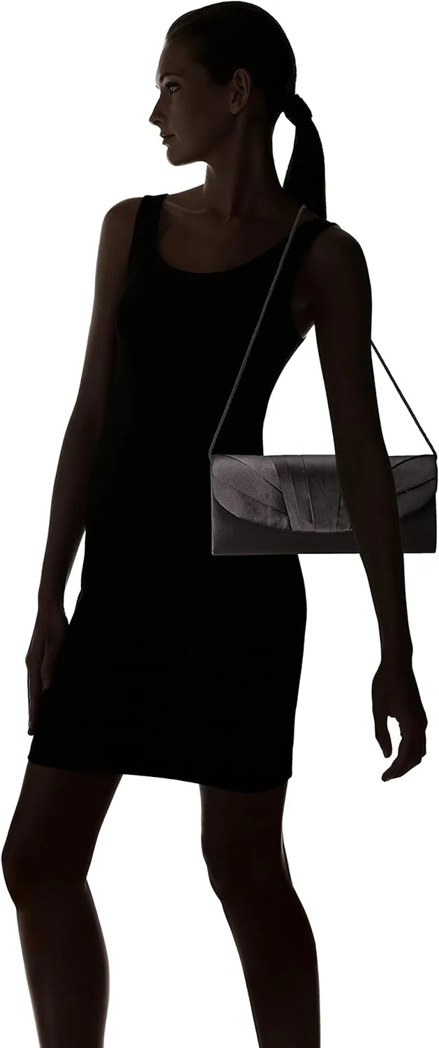 Jessica McClintock Angel Satin Tuxedo Flap Evening Clutch