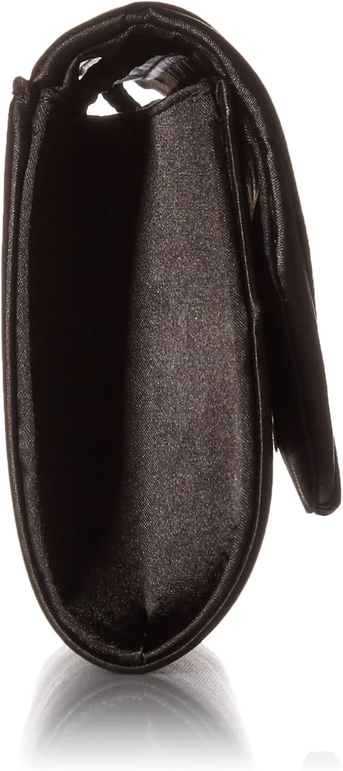 Jessica McClintock Angel Satin Tuxedo Flap Evening Clutch