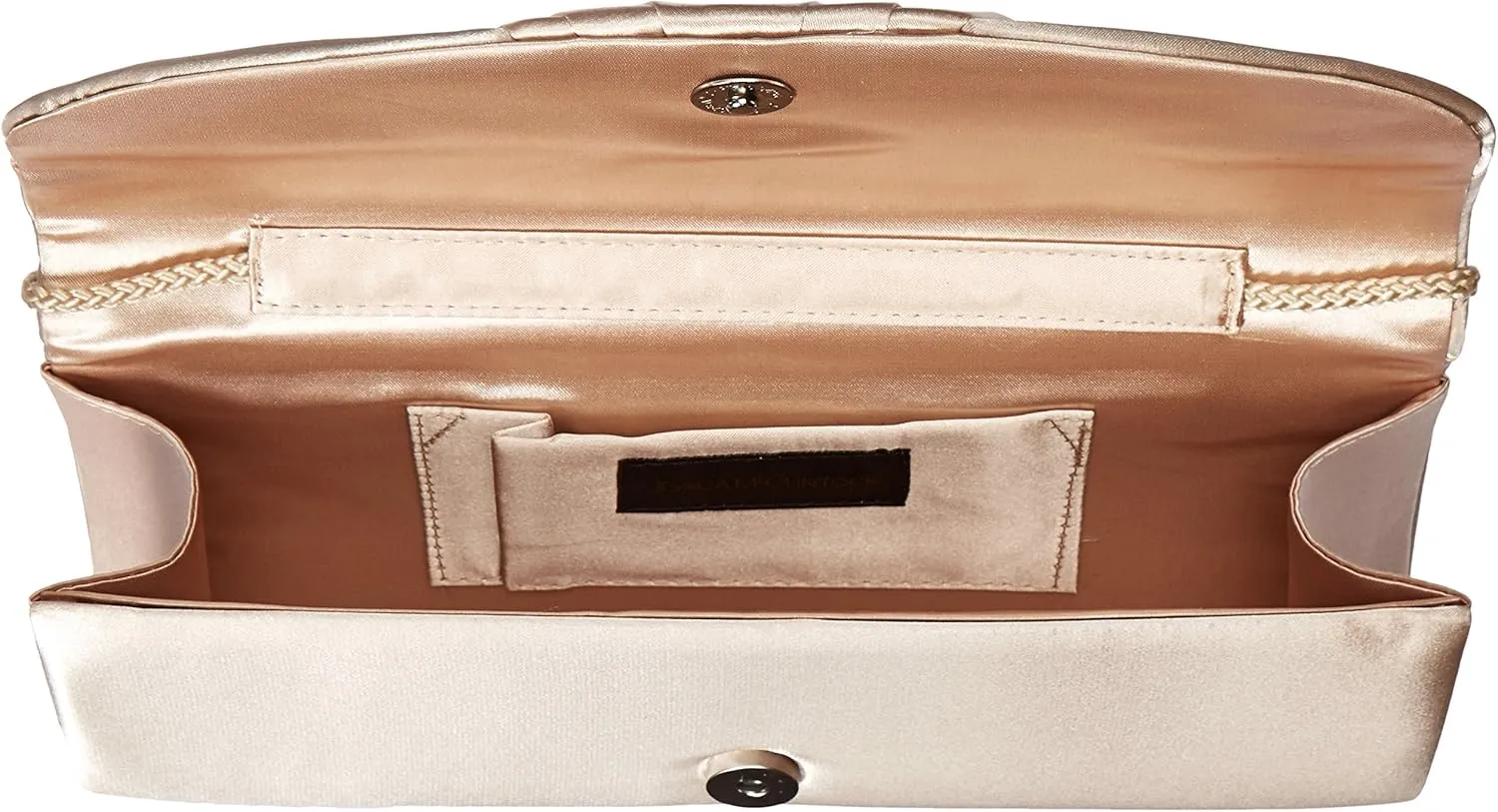 Jessica McClintock Angel Satin Tuxedo Flap Evening Clutch