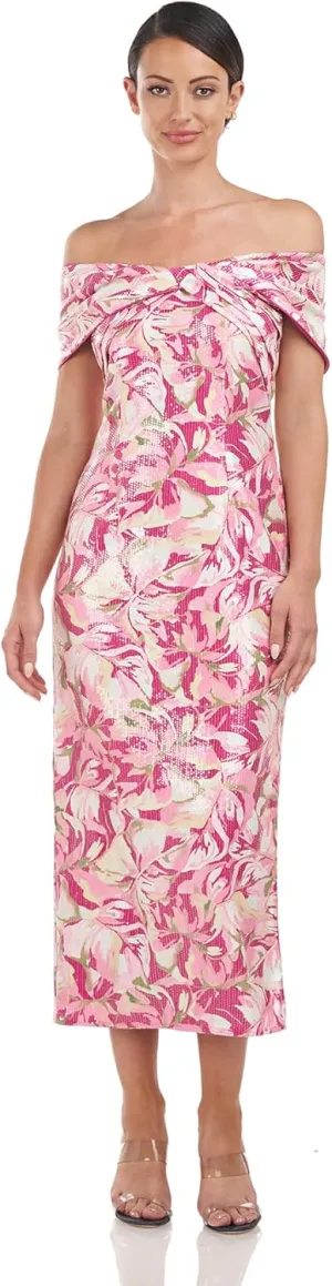 JS Collections Women's Marina Twist T-Length Dress