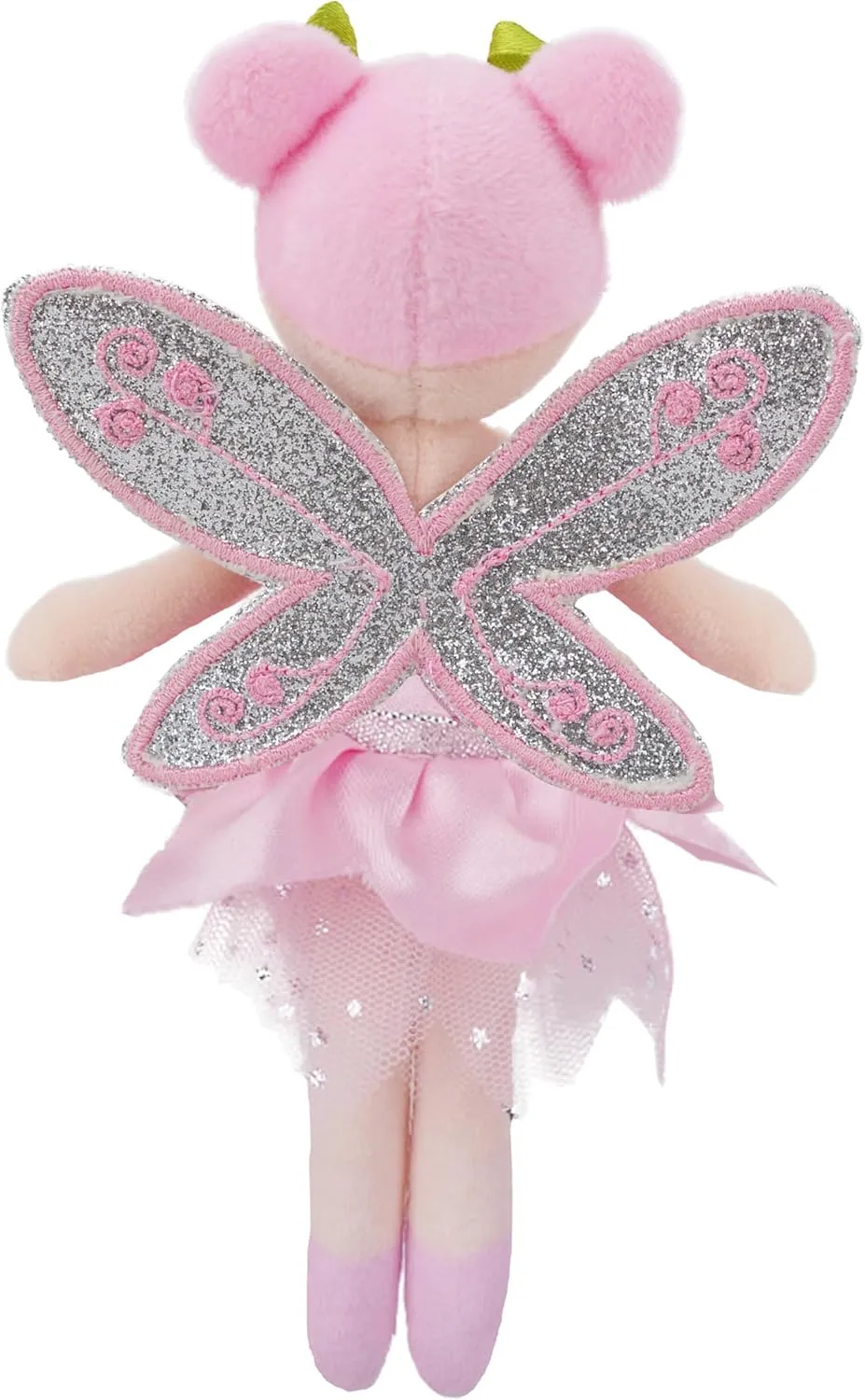 June Garden 7" Elara The Sholder Companion Fairy - Magical Shoulder Riding Plush Doll with Glitter Wings and Flower Hair Decorations - Pink