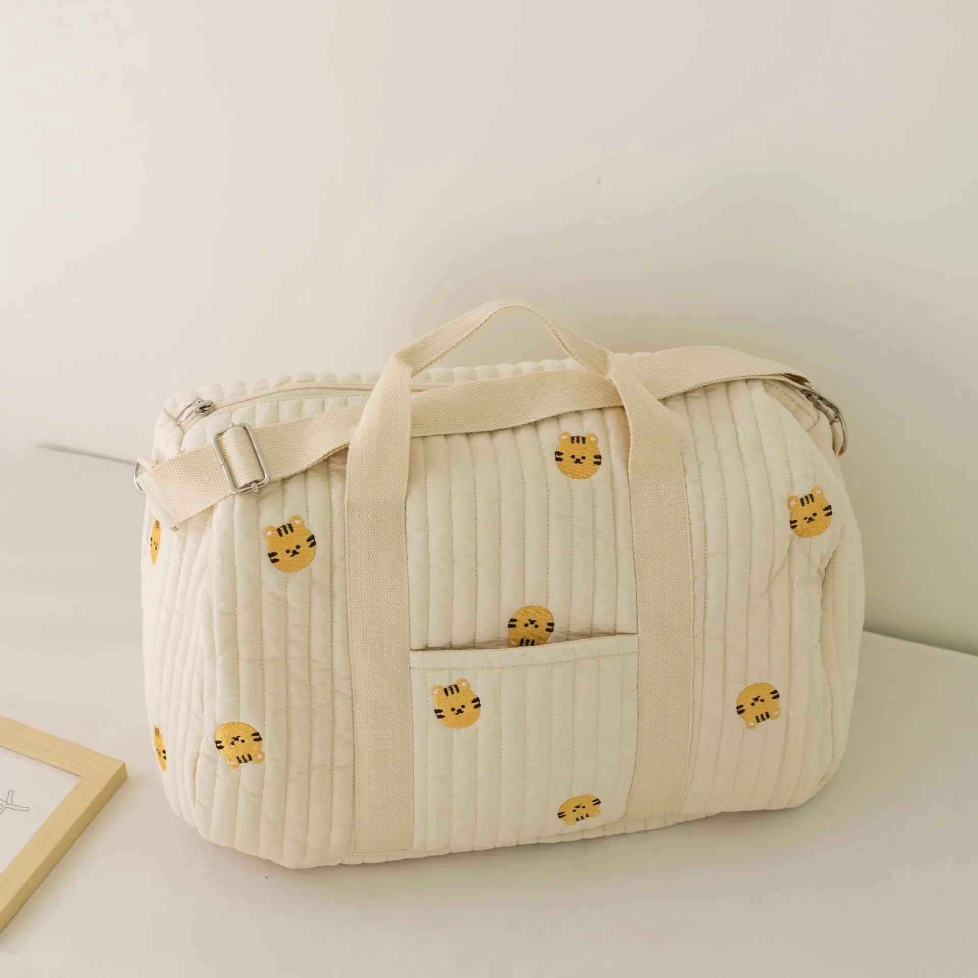 Kawaii Little Bear Mommy Bag 🐻💕 | Custom Name Embroidered Crossbody & Storage Bag | Large Capacity for Moms on the Go! 🎒✨