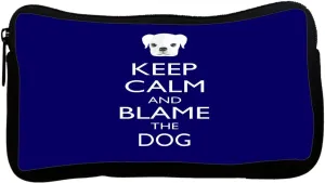 Keep Calm and Blame The Dog - Blue Color Design Neoprene Pencil Case (pc751)