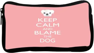 Keep Calm and Blame The Dog - Light Pink Color Design Neoprene Pencil Case (pc759)