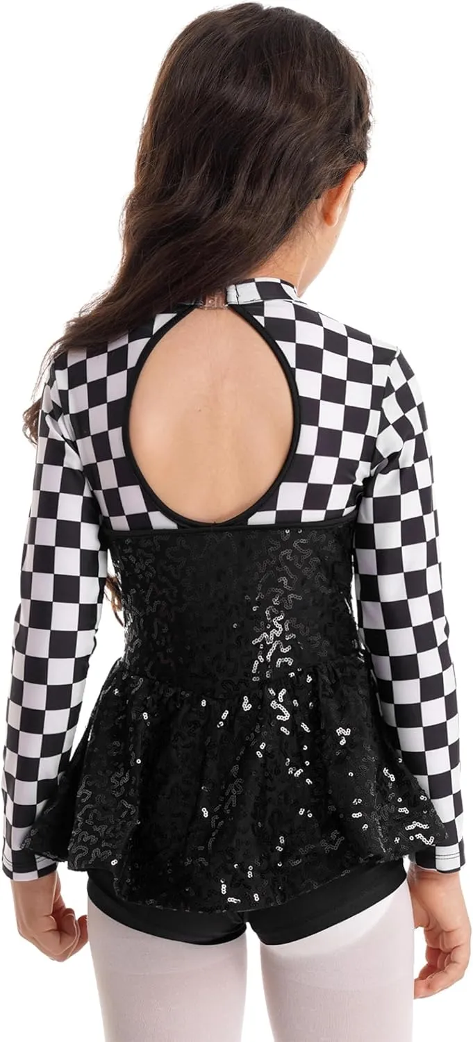 Kids Girls Race Car Driver Costume Racer Jumpsuit Carnival Cosplay Party Fancy Dress