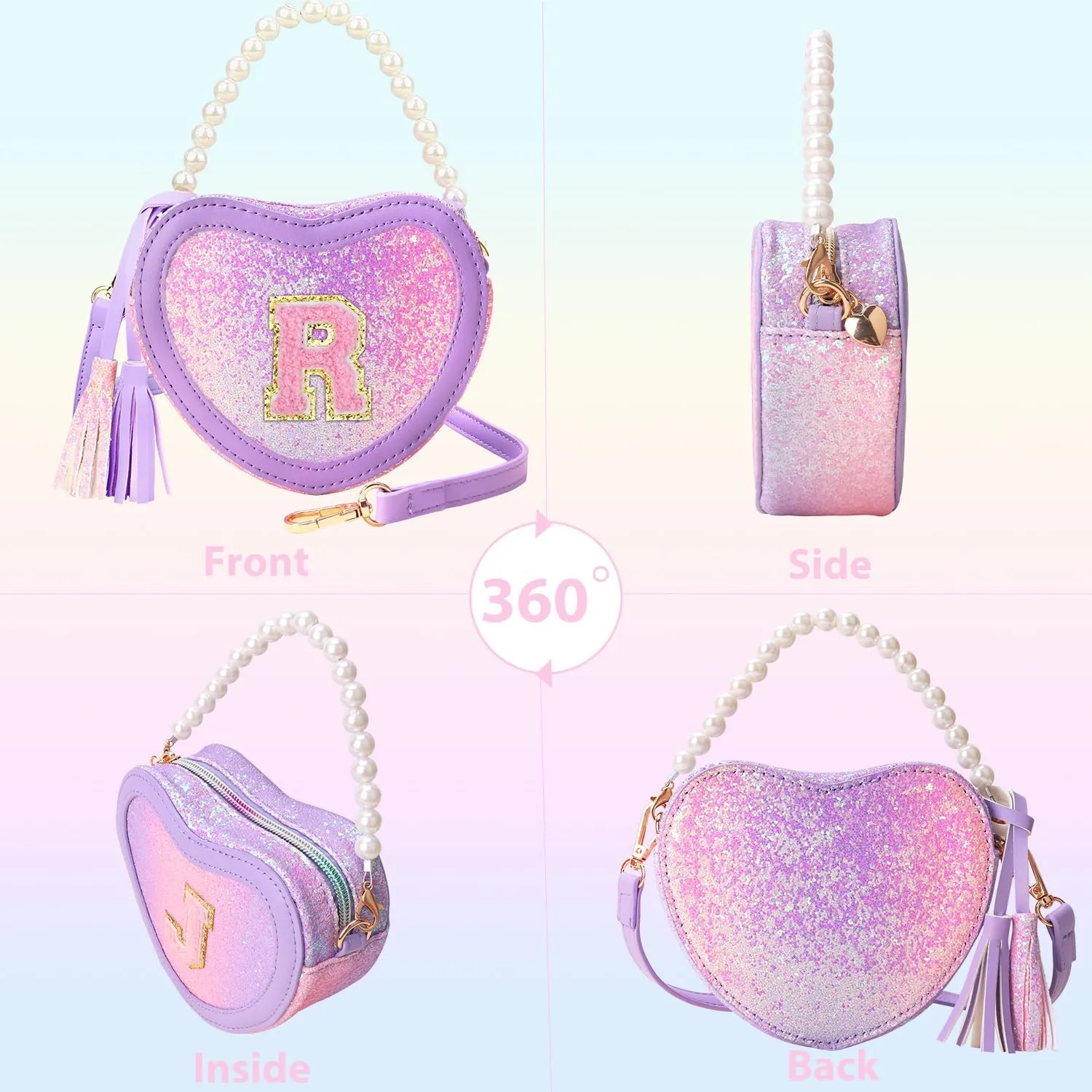 Kids Purse for Girls Heart Purse - Little Girls Toddler Shoulder Bag for Gifts S