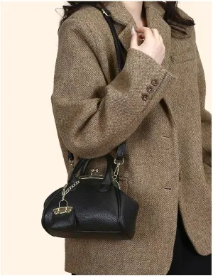 Kiss Lock Purse and Handbags - Vintage Crossbody Bag Kisslock Shoulder Bags for Women Design Clutch Purses