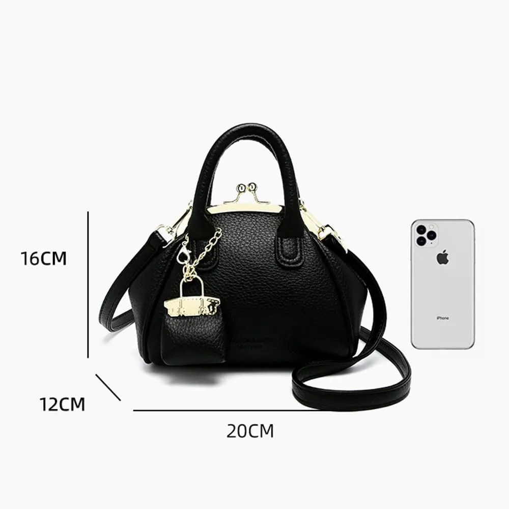 Kiss Lock Purse and Handbags - Vintage Crossbody Bag Kisslock Shoulder Bags for Women Design Clutch Purses