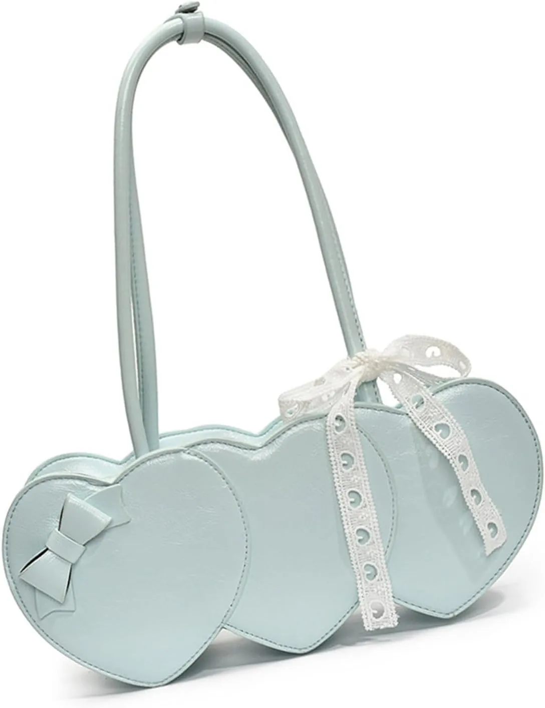 Korean Styles Heart Shoulder Bag Fashion Ladies Handbag PU Leather Underarm Bag Armpit Purse for Various Occasion