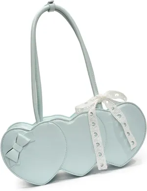 Korean Styles Heart Shoulder Bag Fashion Ladies Handbag PU Leather Underarm Bag Armpit Purse for Various Occasion