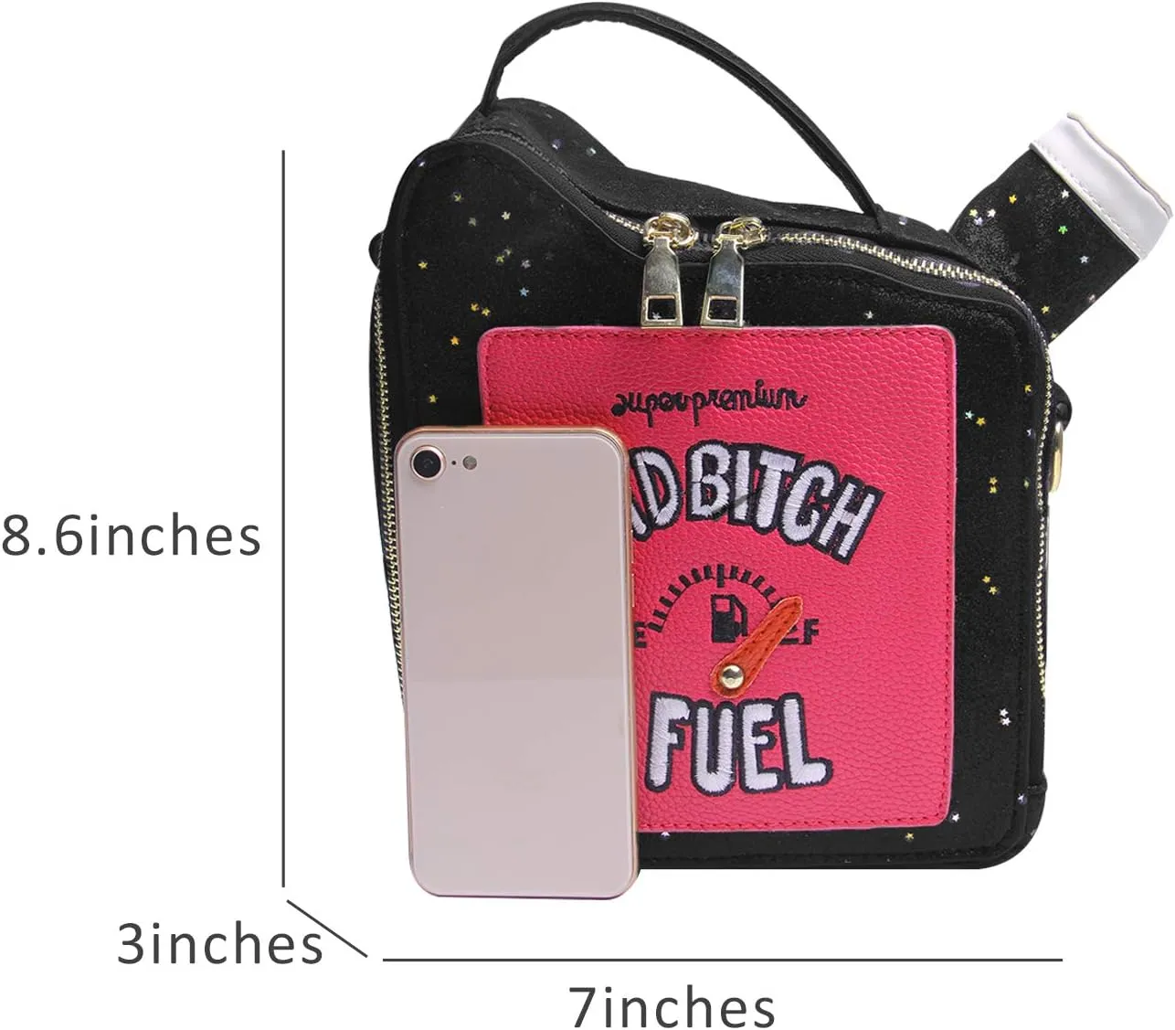 KUANG! Women's Fashion Sequin Crossbody Bag - Fun Gasoline Handbag Shoulder Bag for Women