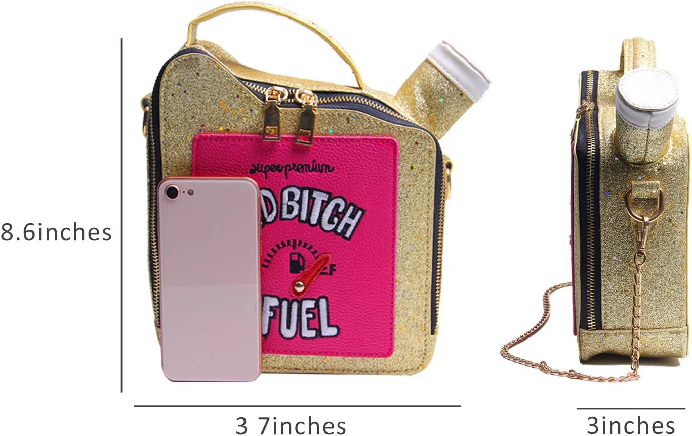 KUANG! Women's Fashion Sequin Crossbody Bag - Fun Gasoline Handbag Shoulder Bag for Women