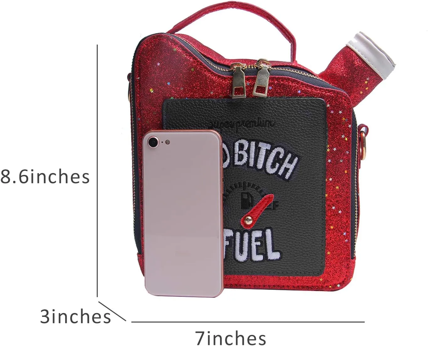 KUANG! Women's Fashion Sequin Crossbody Bag - Fun Gasoline Handbag Shoulder Bag for Women