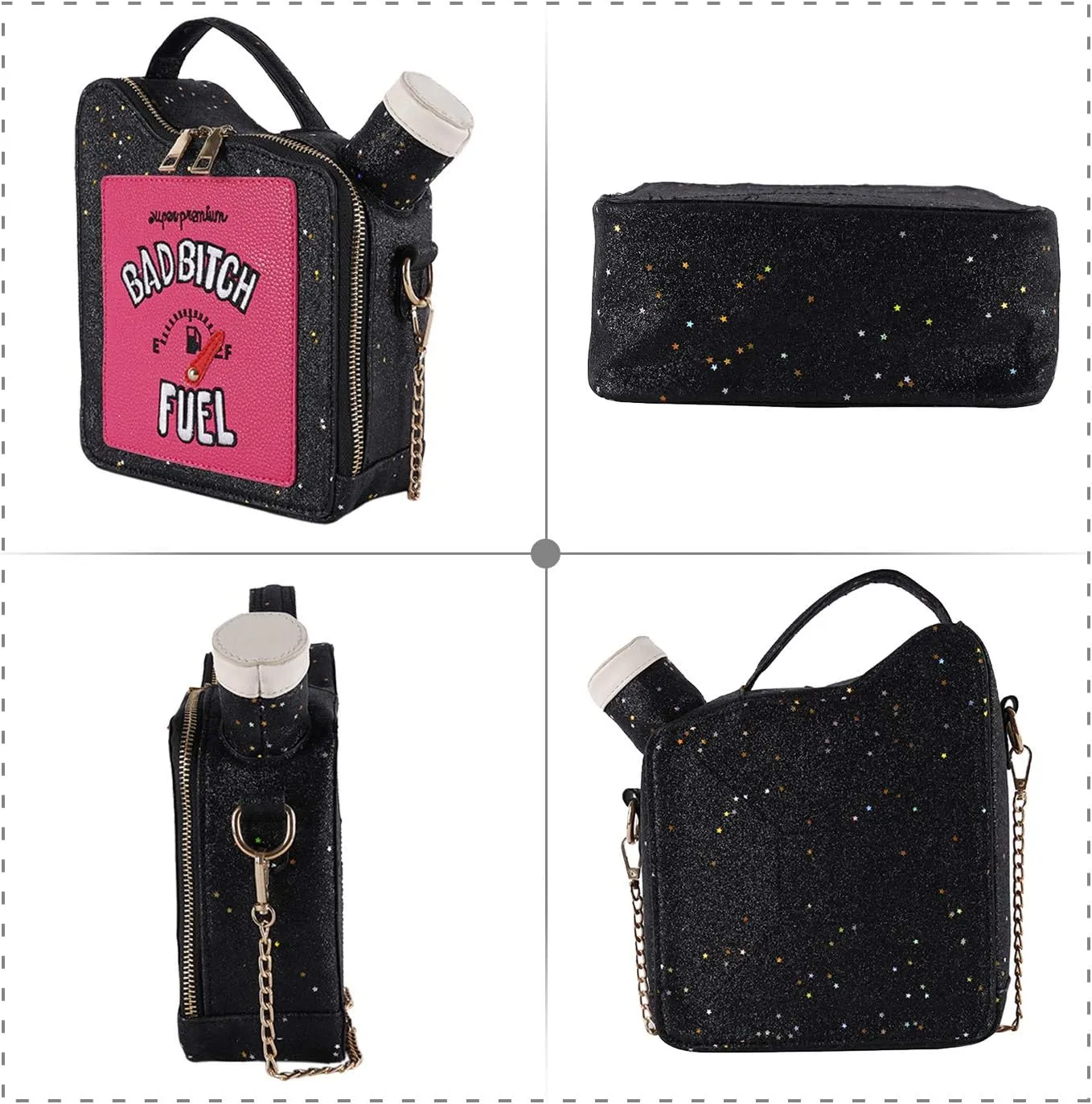 KUANG! Women's Fashion Sequin Crossbody Bag - Fun Gasoline Handbag Shoulder Bag for Women
