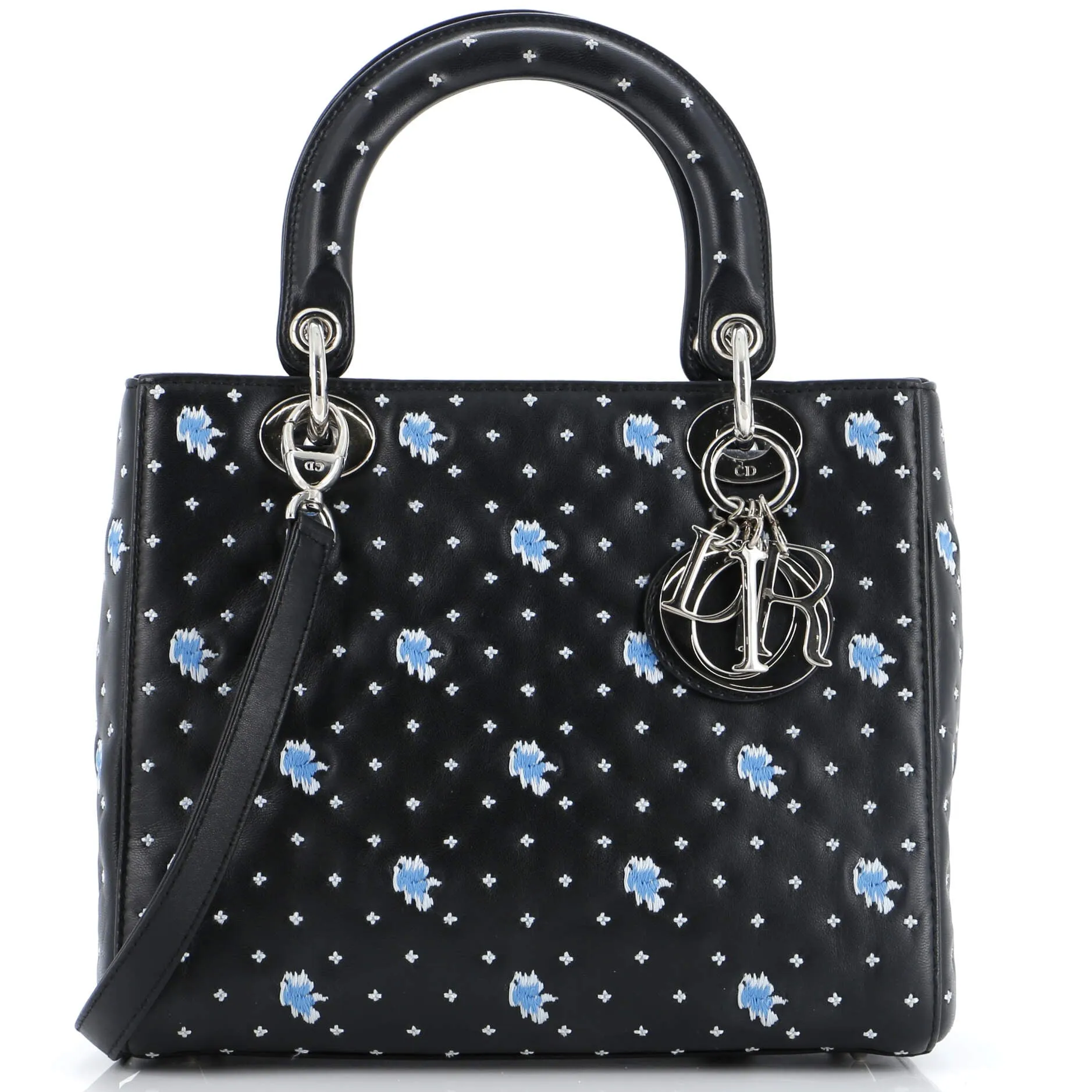 Lady Dior Bag Embroidered Calfskin Medium