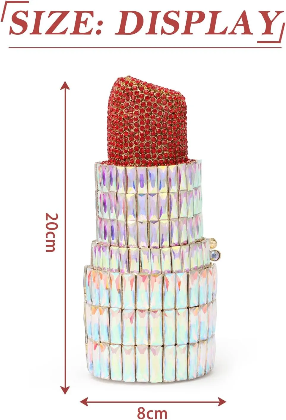 Lanpet Women Crystal Rhinestone Evening Bags Lipstick Shape Clutch Purses Vintage Wedding Party Banquet Handbag