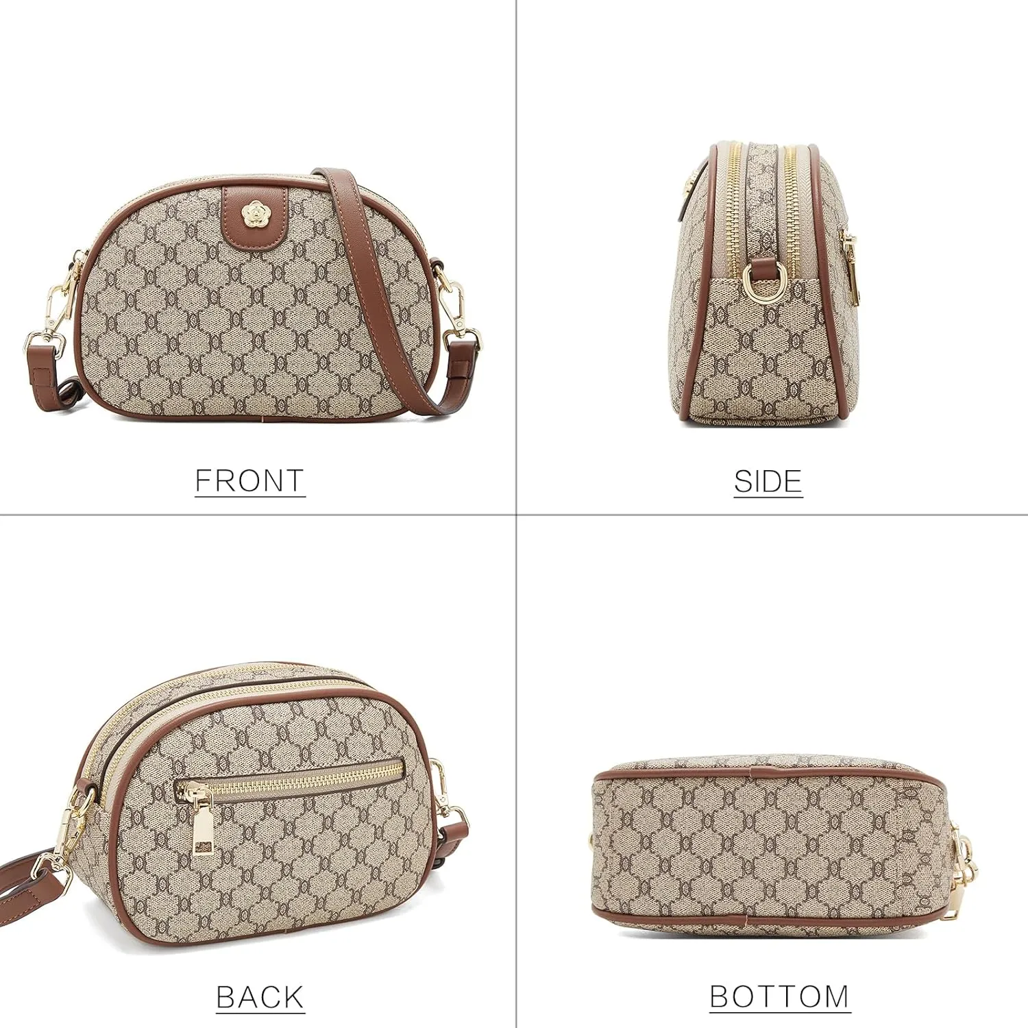 LAORENTOU Designer Crossbody Bag for Women, Small Satchel Purses with Adjustable Shoulder Strap