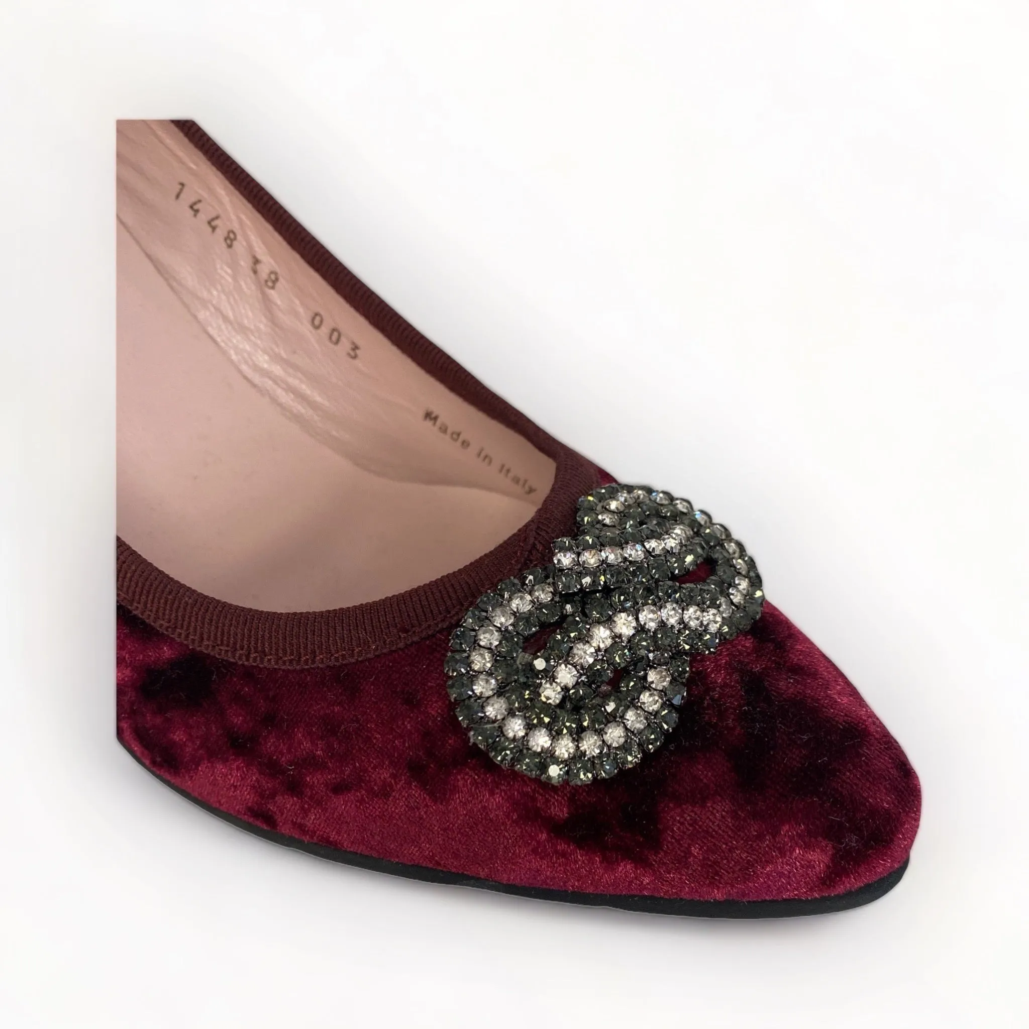 Le Babe Burgundy Velvet Shoe
