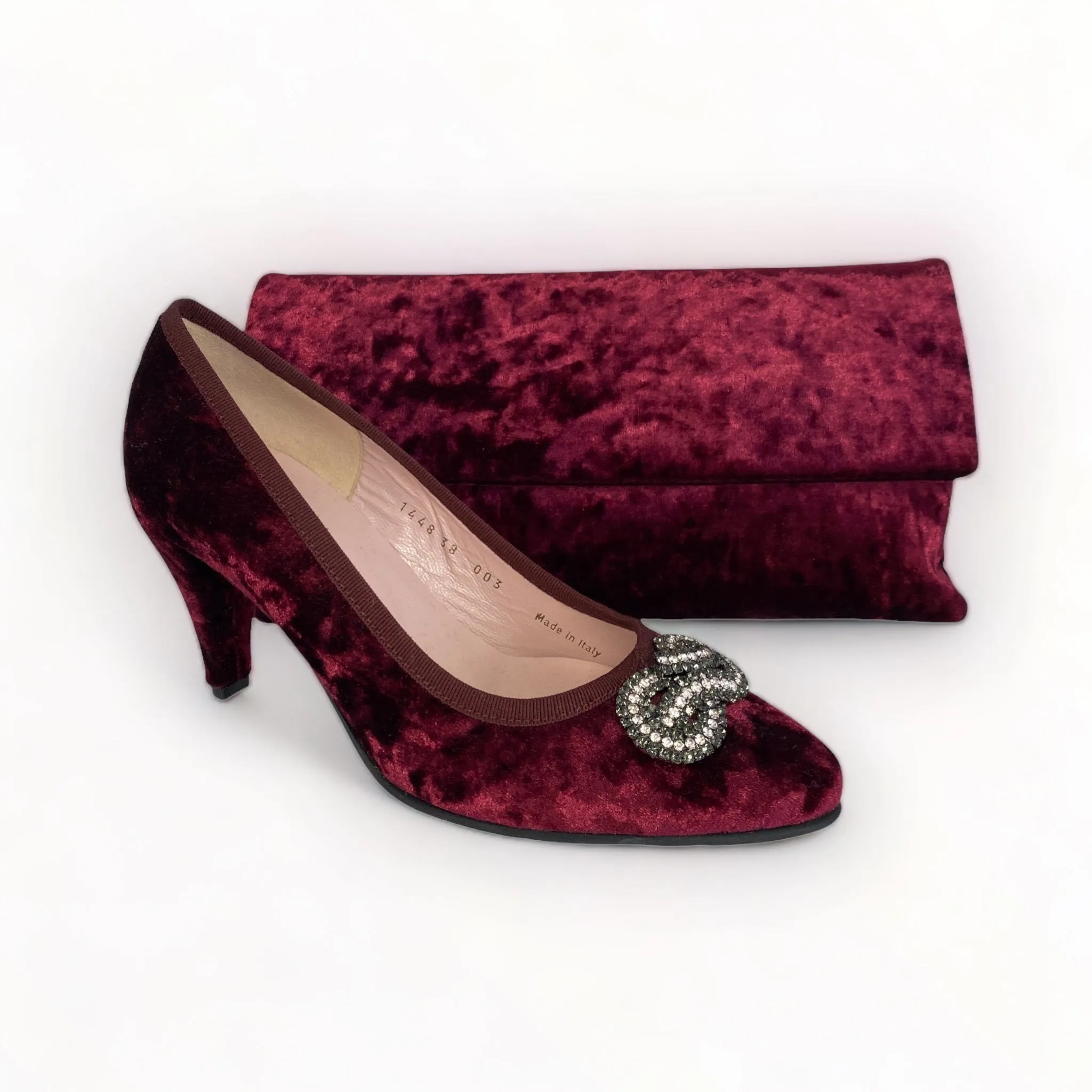 Le Babe Burgundy Velvet Shoe