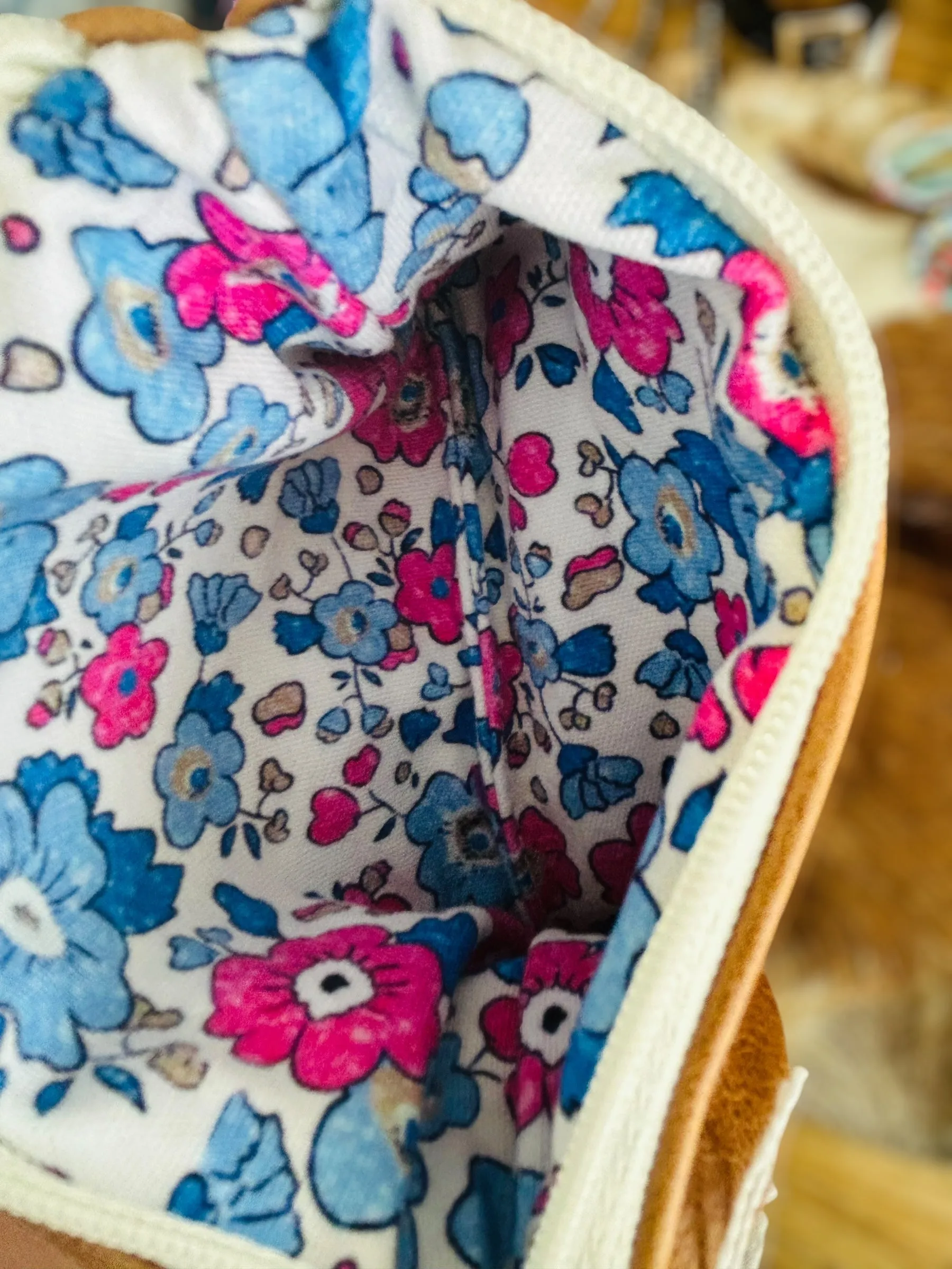 Leather & Fabric Dual Pocket Coin Purse