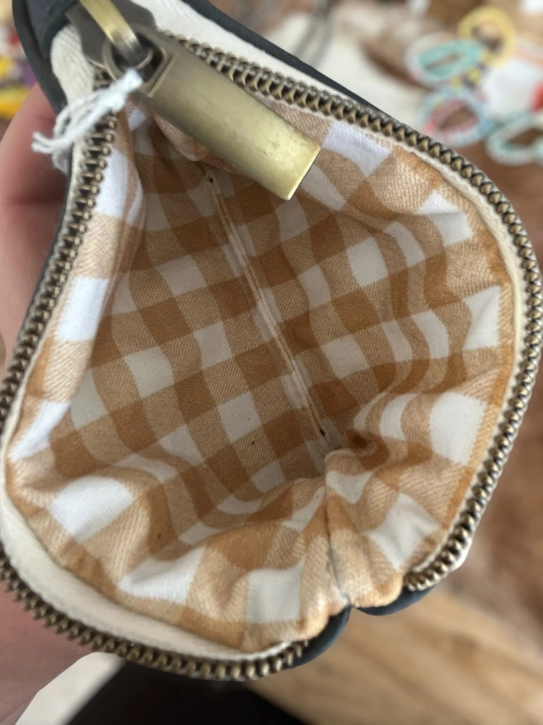 Leather & Fabric Dual Pocket Coin Purse