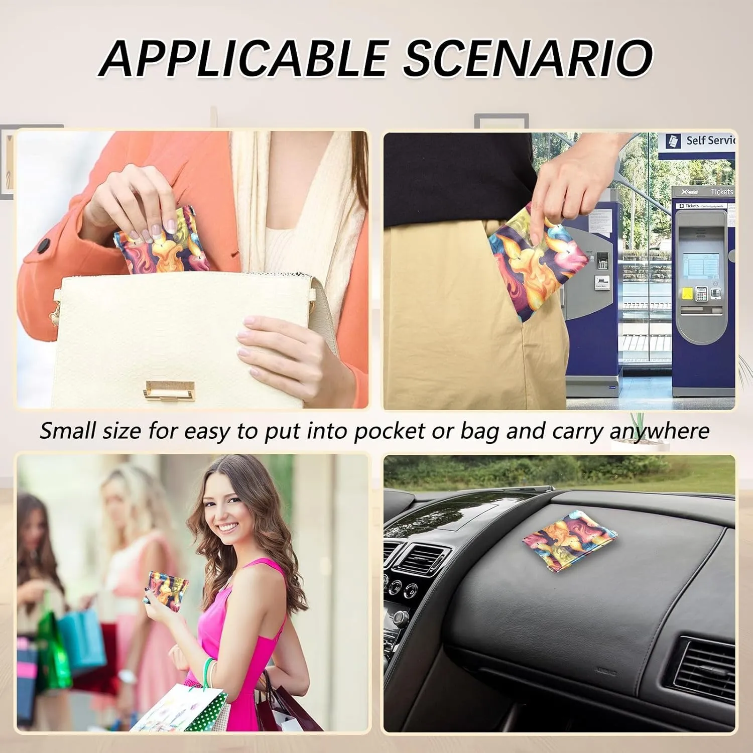 Leather Squeeze Coin Purse Coin Pouch Bag Wallet Small Coin Change Holder for Women Girl Colorful Candles Easter