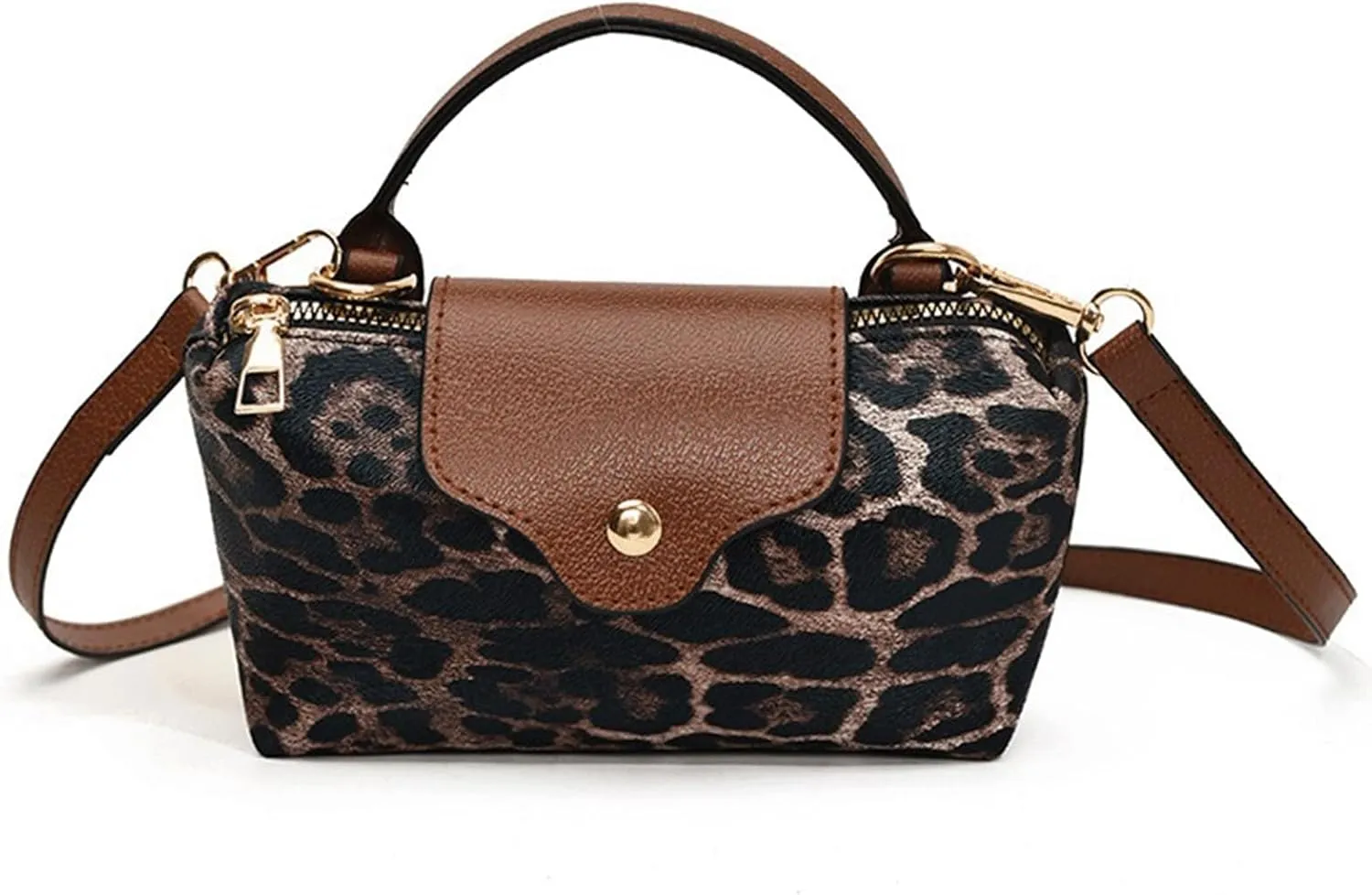 Leopard Purse Fringe Cheetah Print Shoulder Bag Faux Leather Crossbody Purse Toggle Clasp Y2K Handbag for Party
