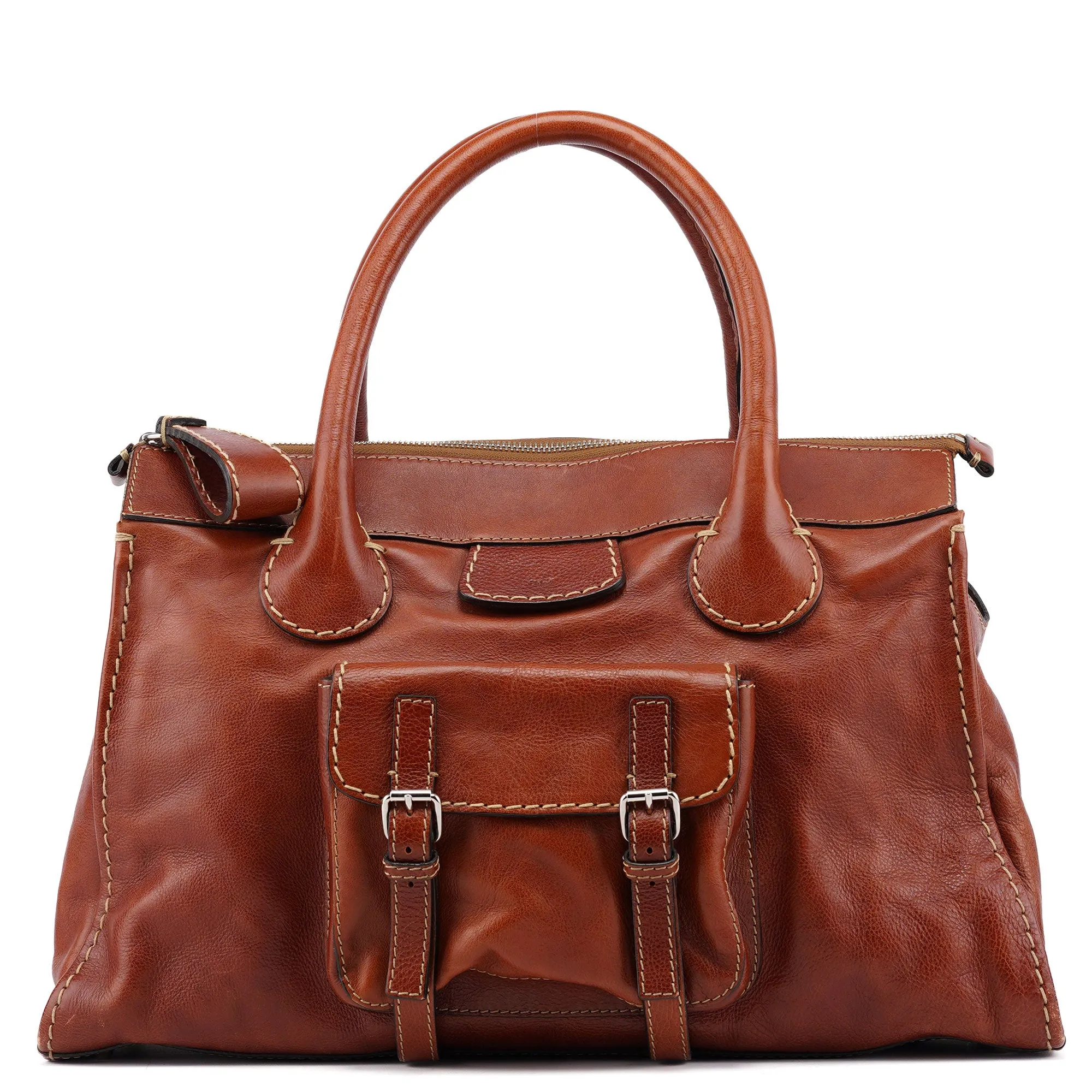 Light Brown Leather Edith Tote Bag
