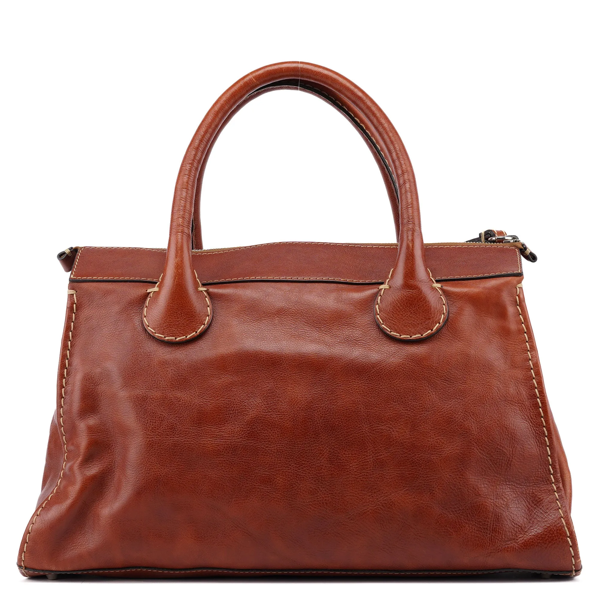 Light Brown Leather Edith Tote Bag