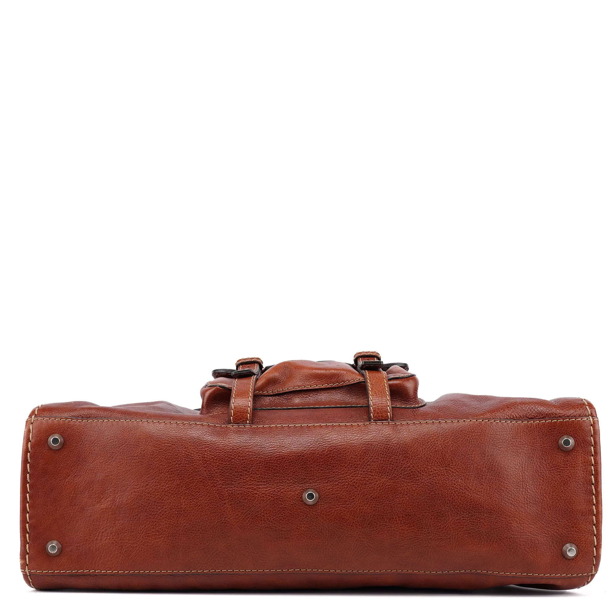 Light Brown Leather Edith Tote Bag