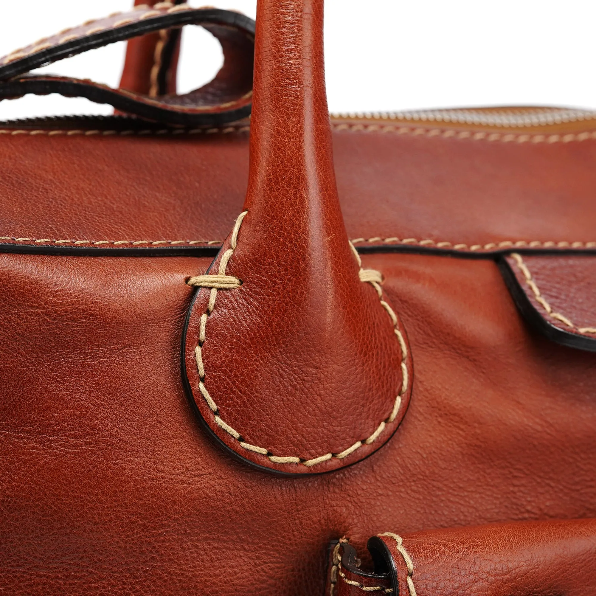 Light Brown Leather Edith Tote Bag