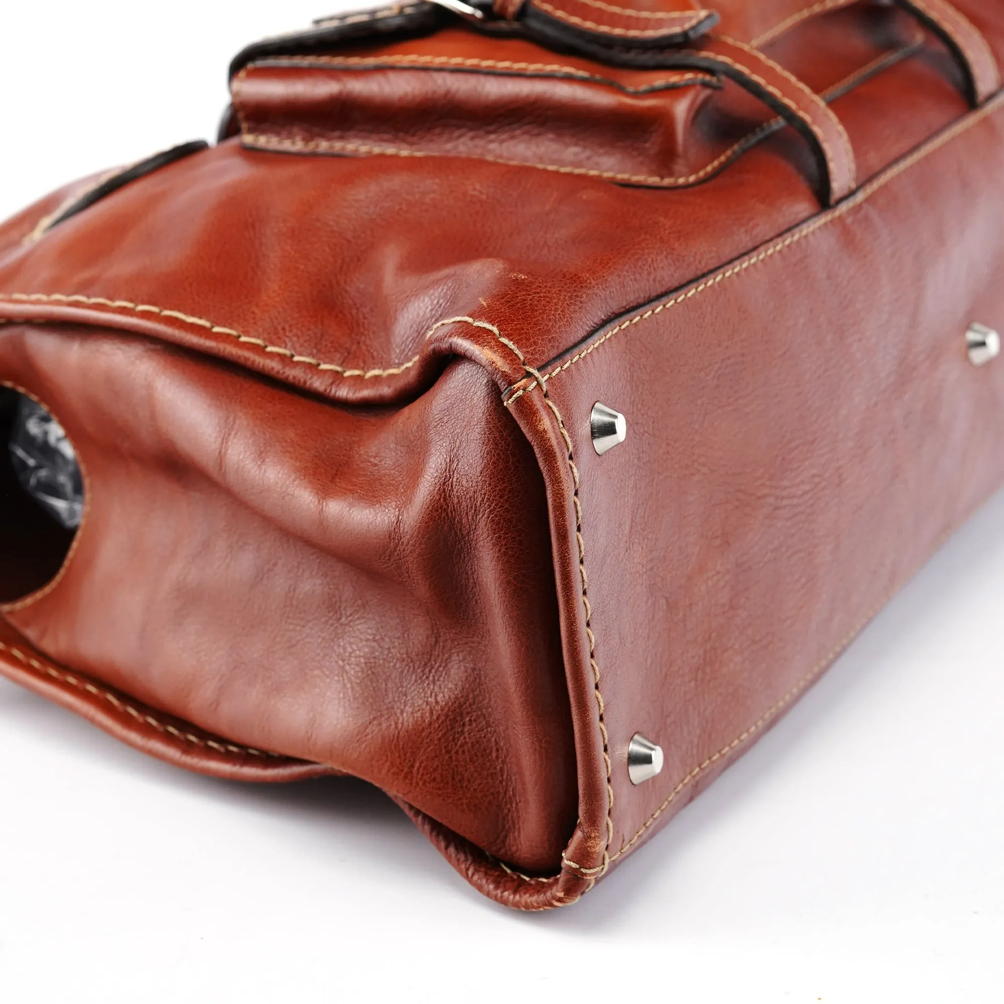 Light Brown Leather Edith Tote Bag