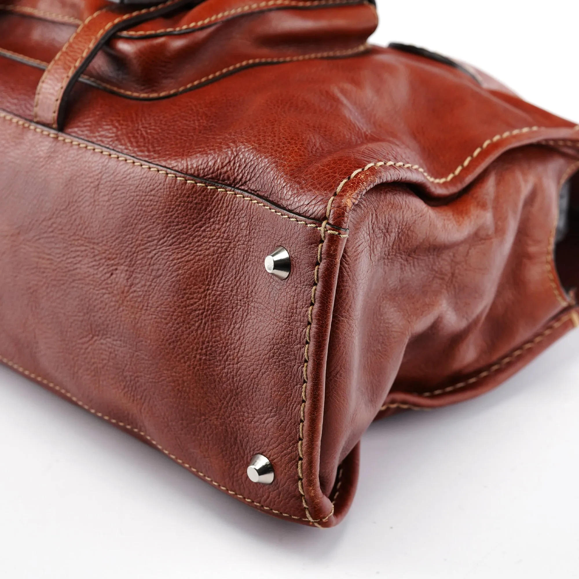 Light Brown Leather Edith Tote Bag