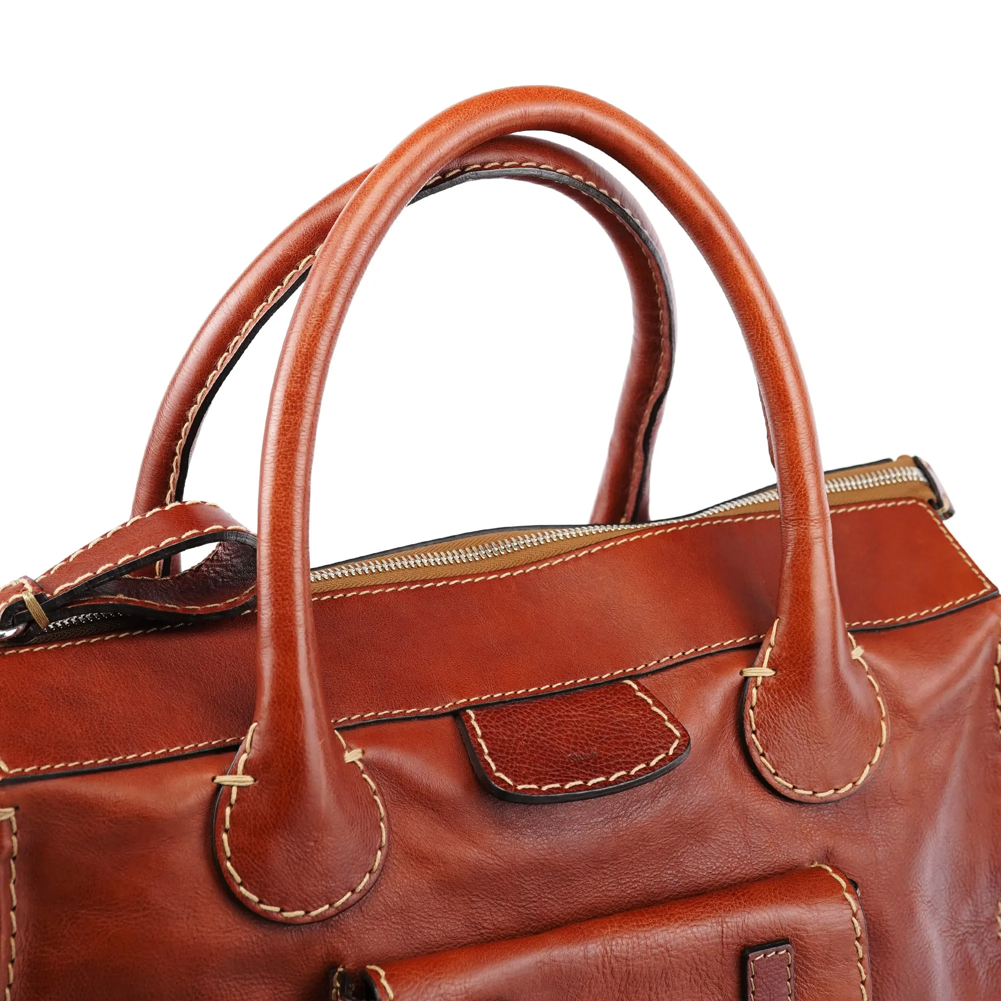 Light Brown Leather Edith Tote Bag