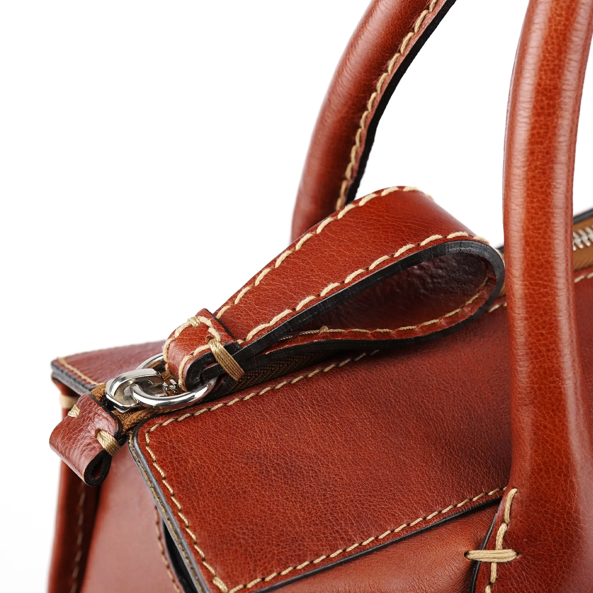 Light Brown Leather Edith Tote Bag
