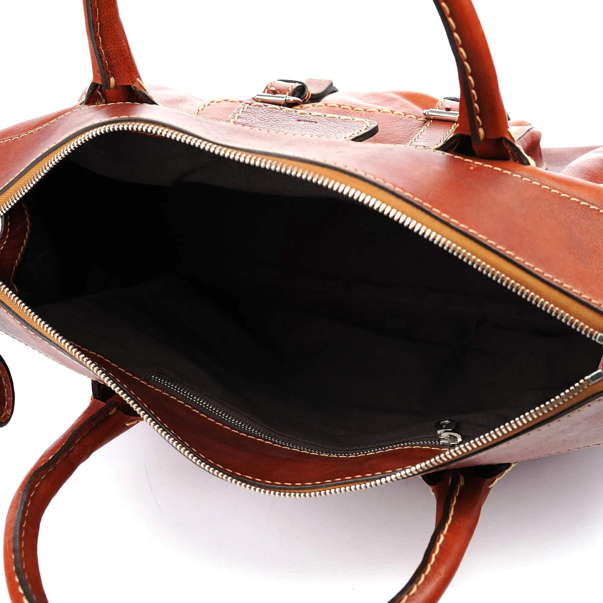 Light Brown Leather Edith Tote Bag