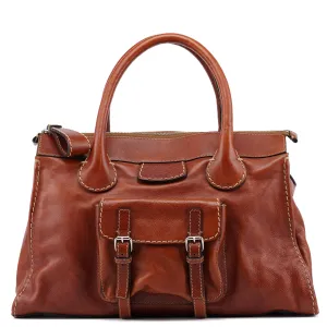 Light Brown Leather Edith Tote Bag