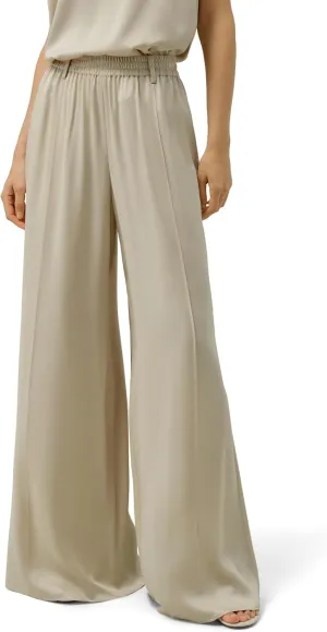 LilySilk 100% Silk Suede Wide-Leg Pants for Women Elastic Band Pleated Front Casual Dressy