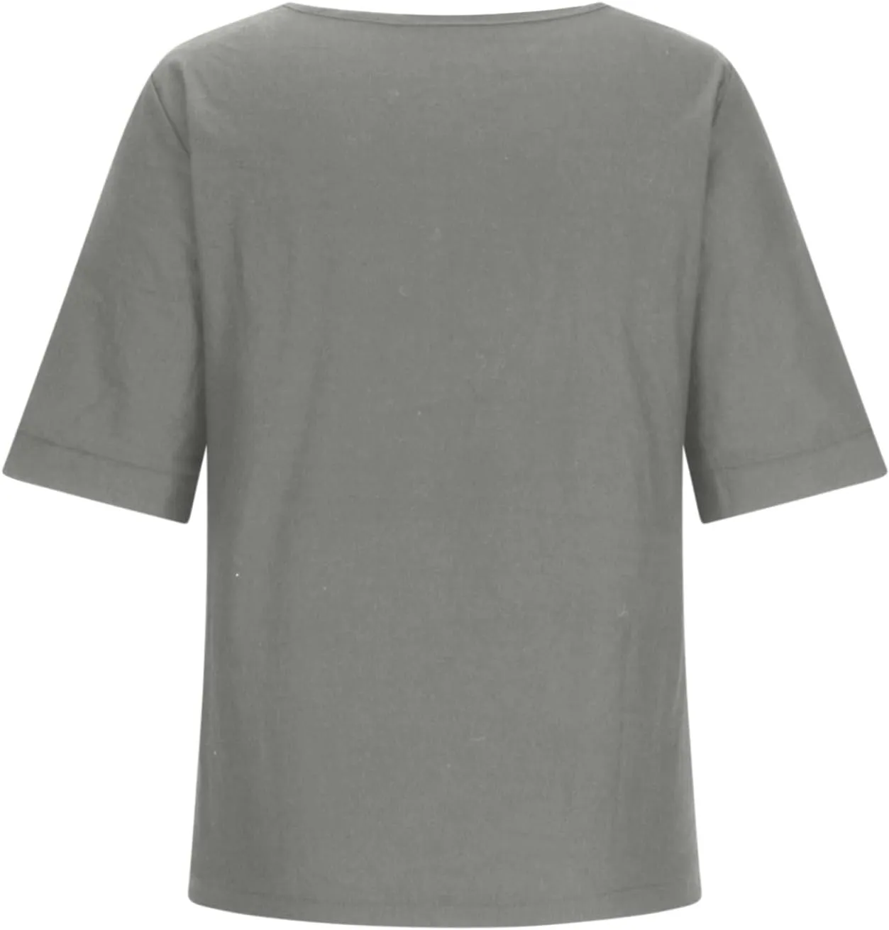 Linen Tops for Women Summer Loose Fit Crewneck Button Down Blouse Shirts Dressy Casual Short Sleeve Clothes