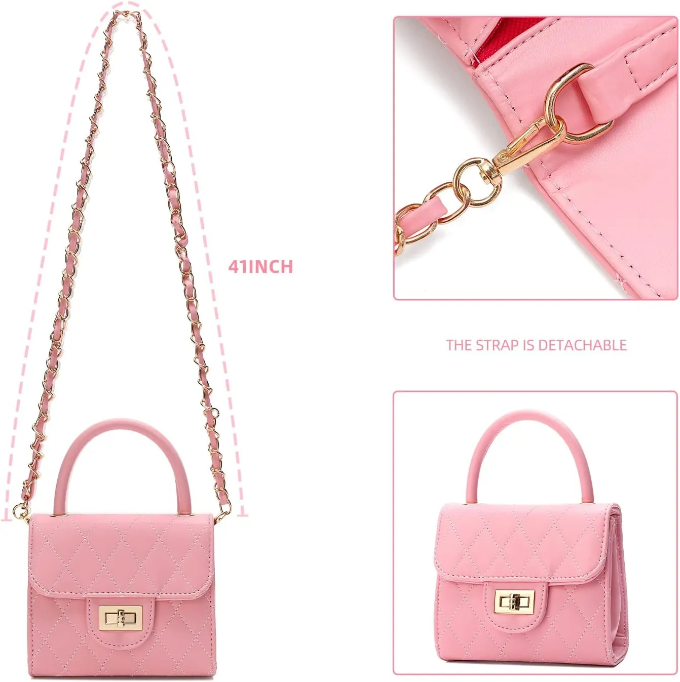 Little Girl Purse Toddler Purse Childrens Purses for Girls (Pink)