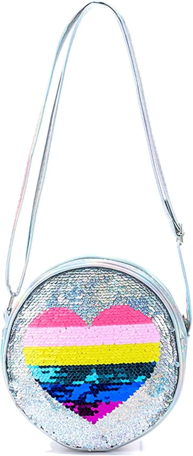 Little Girls Crossbody Purse Mini Cute Unicorn Princess Shoulder Message Bag Sequin Coin Purse