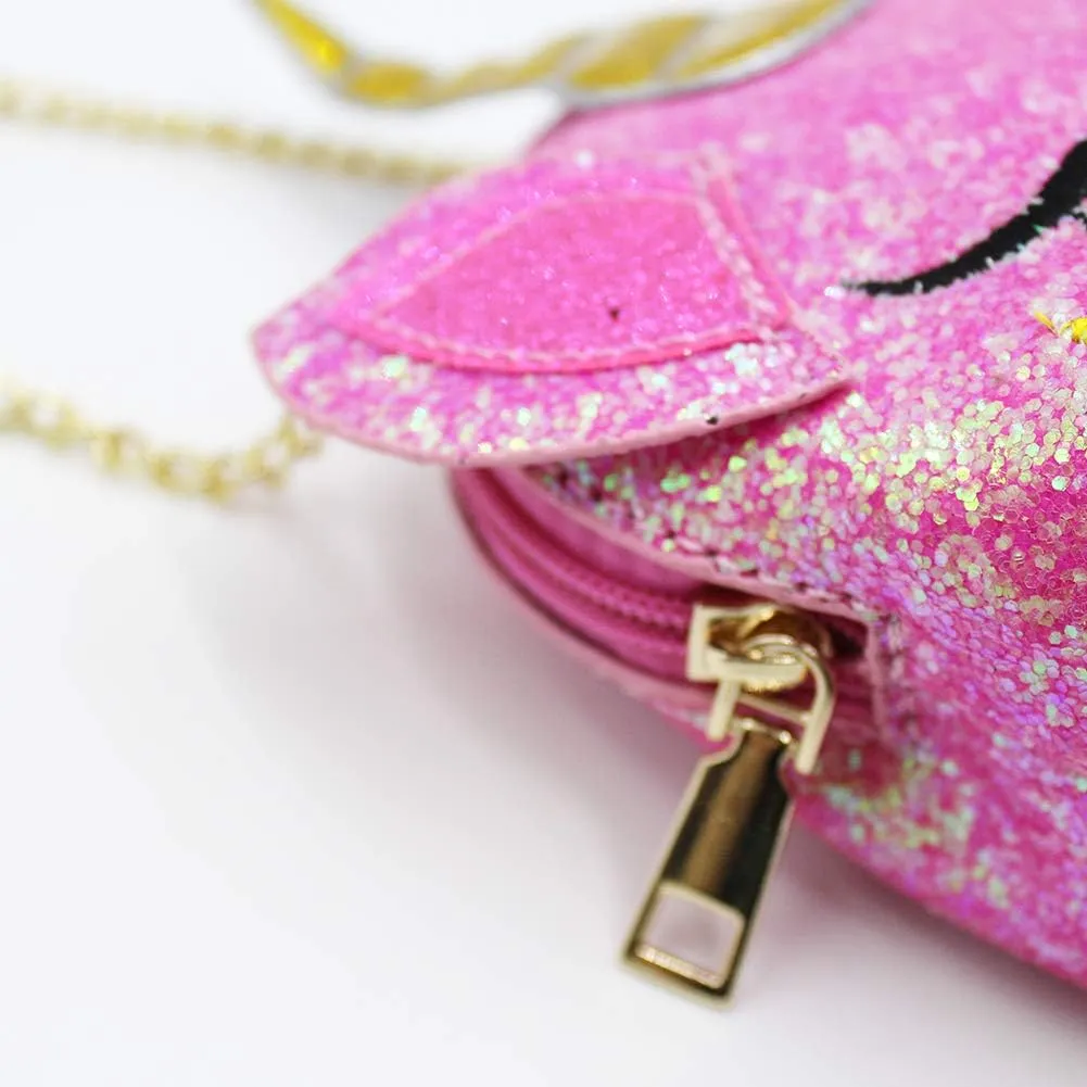 Little Girls Glitter Sequin Crossbody Purses Small Unicorn Handbag Messenger Shoulder Bag Gifts for Toddlers