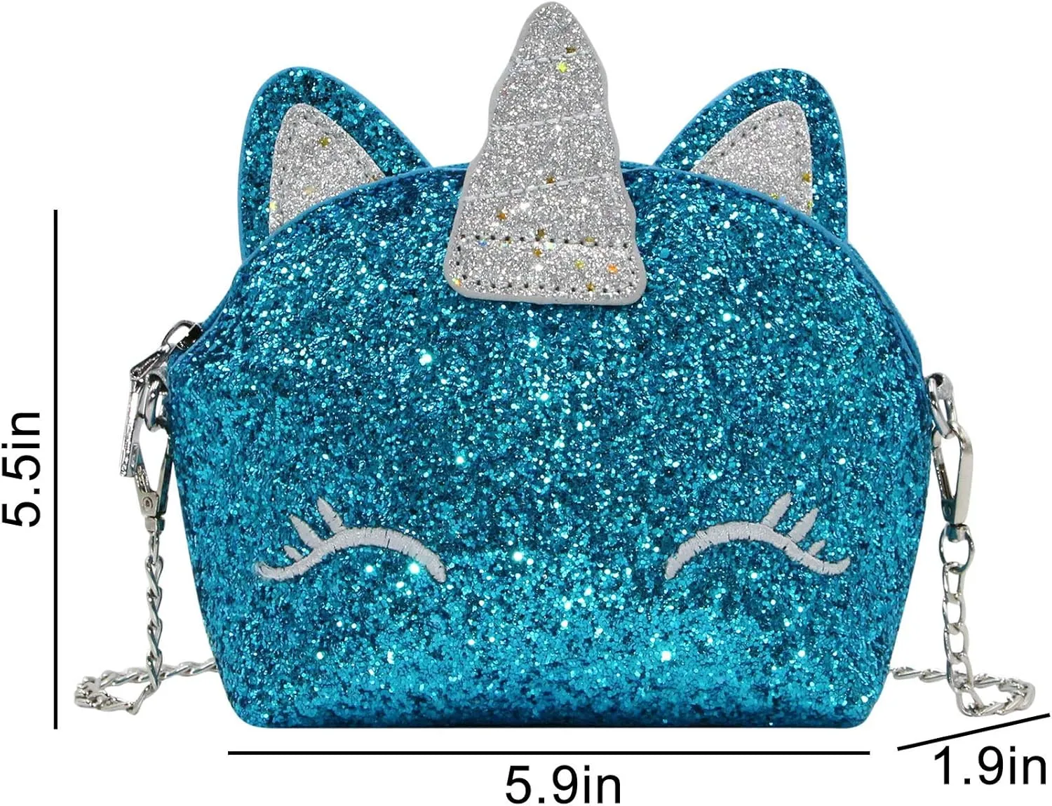 Little Girls Glitter Sequin Crossbody Purses Small Unicorn Handbag Messenger Shoulder Bag Gifts for Toddlers