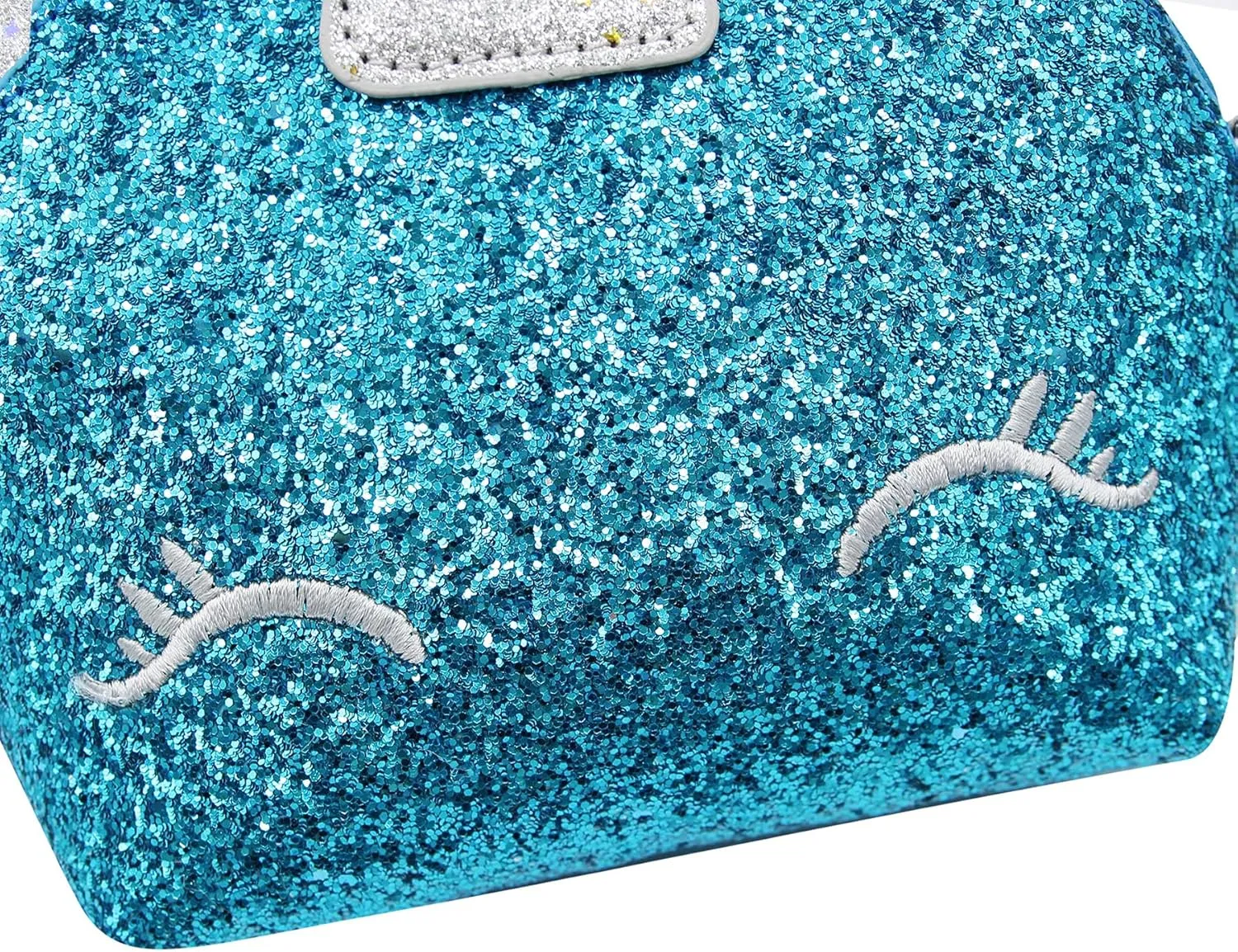 Little Girls Glitter Sequin Crossbody Purses Small Unicorn Handbag Messenger Shoulder Bag Gifts for Toddlers