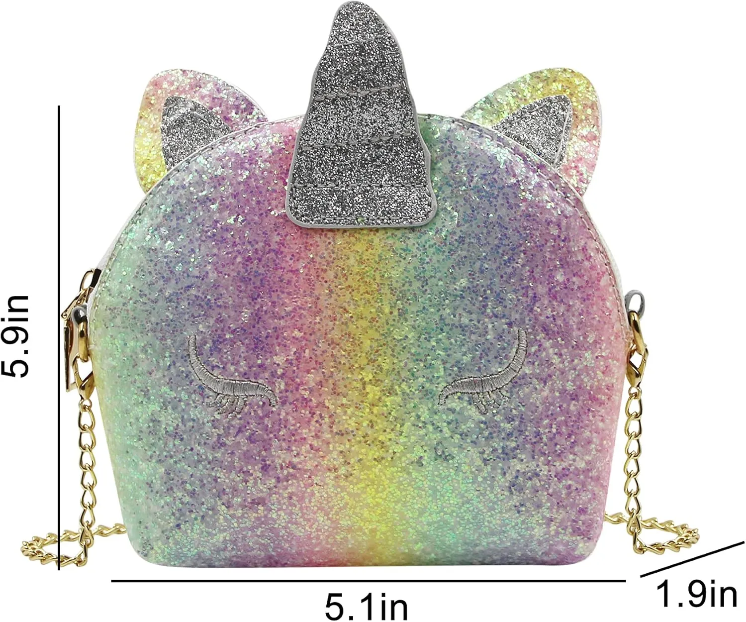 Little Girls Glitter Sequin Crossbody Purses Small Unicorn Handbag Messenger Shoulder Bag Gifts for Toddlers