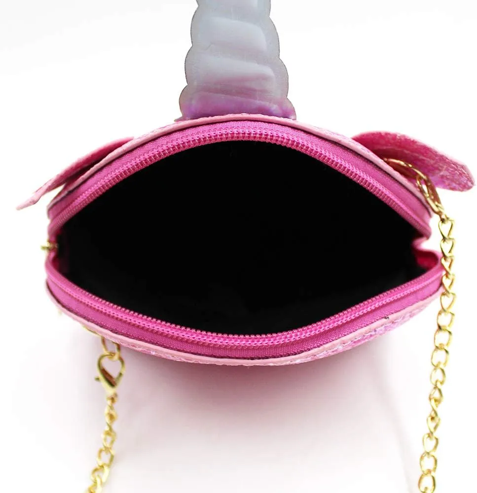 Little Girls Glitter Sequin Crossbody Purses Small Unicorn Handbag Messenger Shoulder Bag Gifts for Toddlers