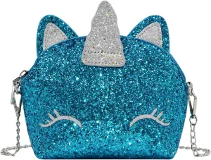 Little Girls Glitter Sequin Crossbody Purses Small Unicorn Handbag Messenger Shoulder Bag Gifts for Toddlers